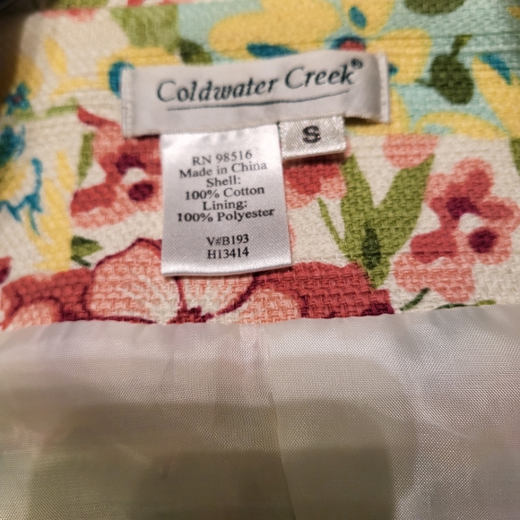 Coldwater Creek Multicolor Floral Jean Jacket Pre-own - Picture 6 of 6
